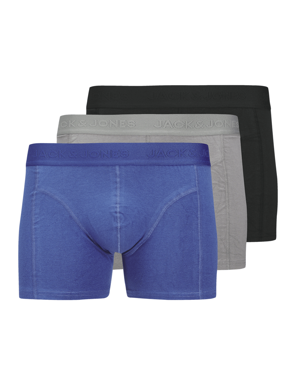 JACK & JONES 3pk Regular Fit Cotton Rich Trunks Multi