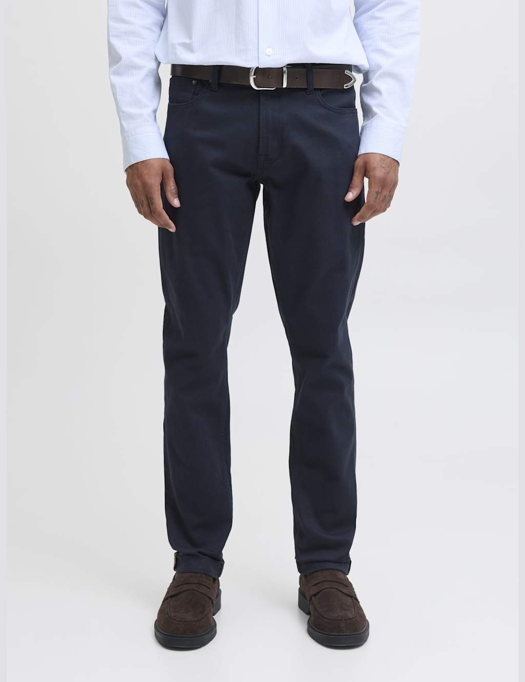 JACK & JONES Regular Fit Cotton Rich 5 Pocket Jeans Navy