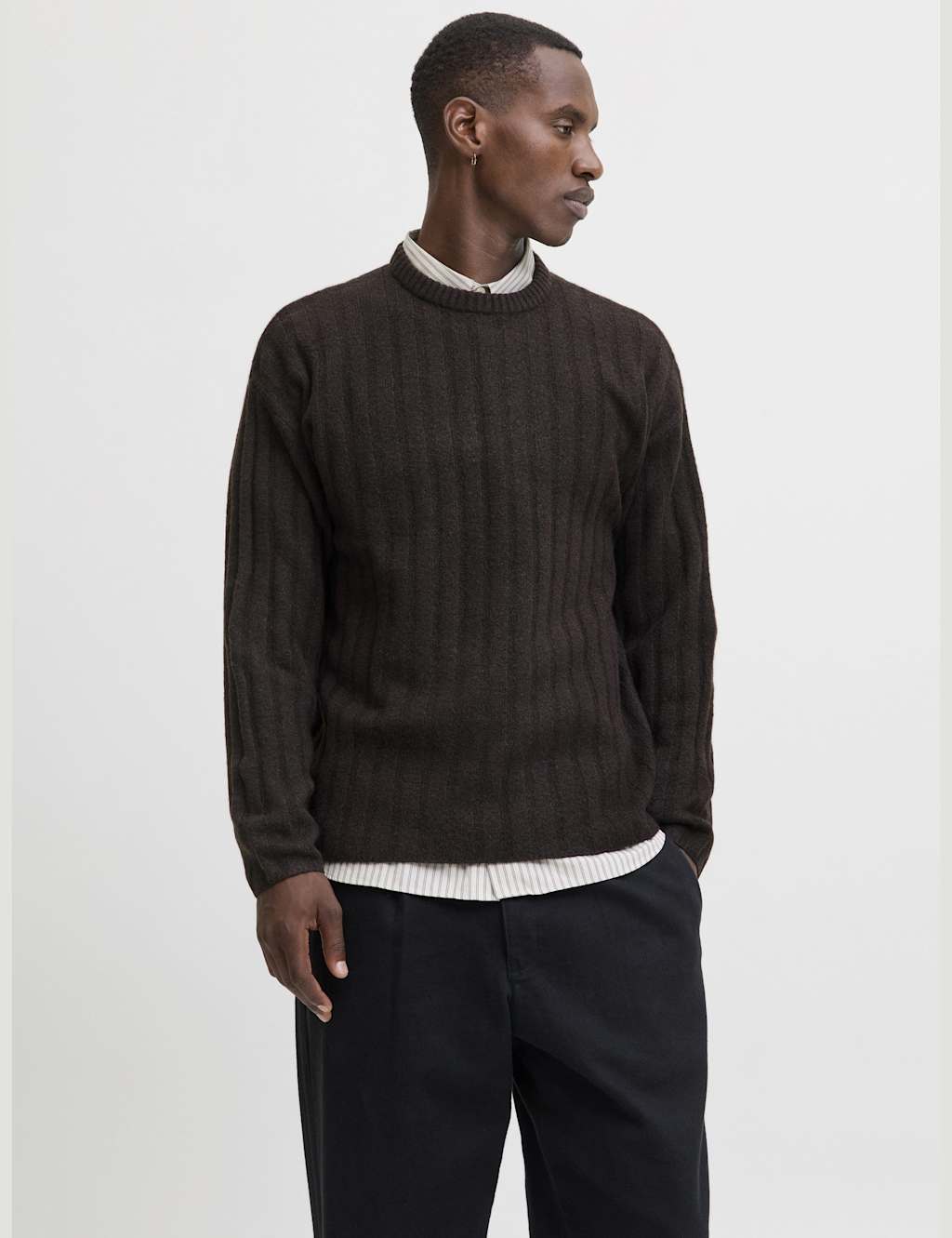 JACK & JONES Ribbed Jumper Brown