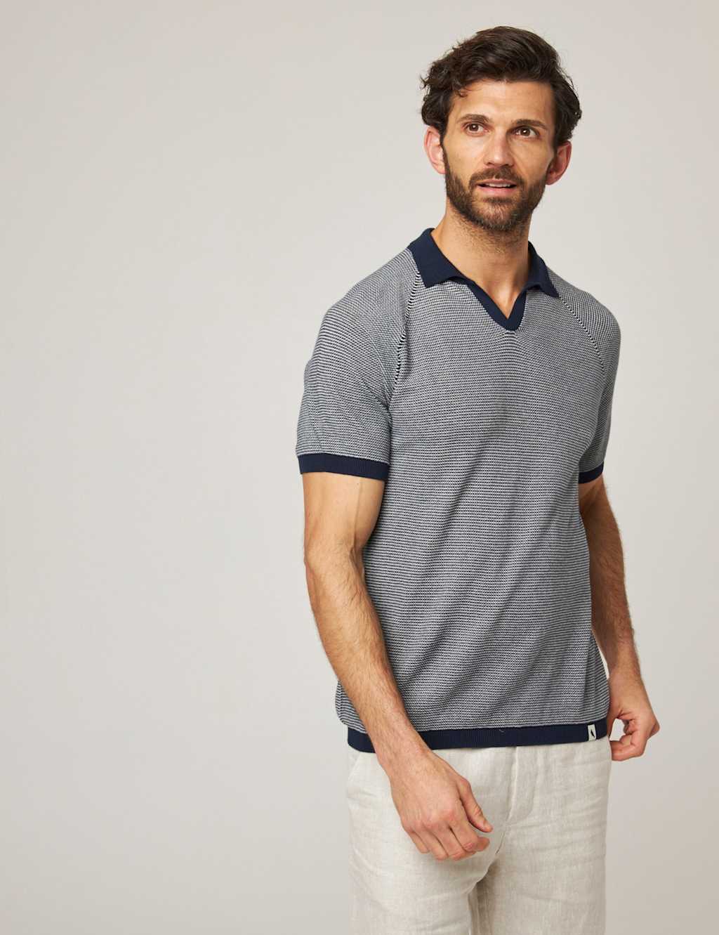 Pure Cotton Textured Polo Shirt