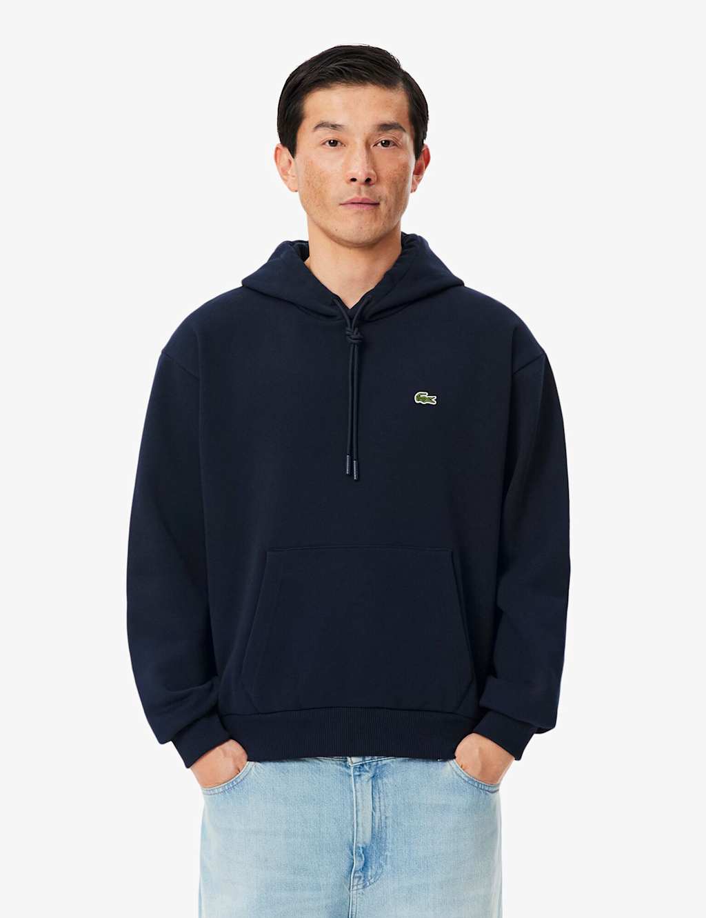 Lacoste Men's Cotton Rich Jersey Hoodie - L - Navy - Available at M&S