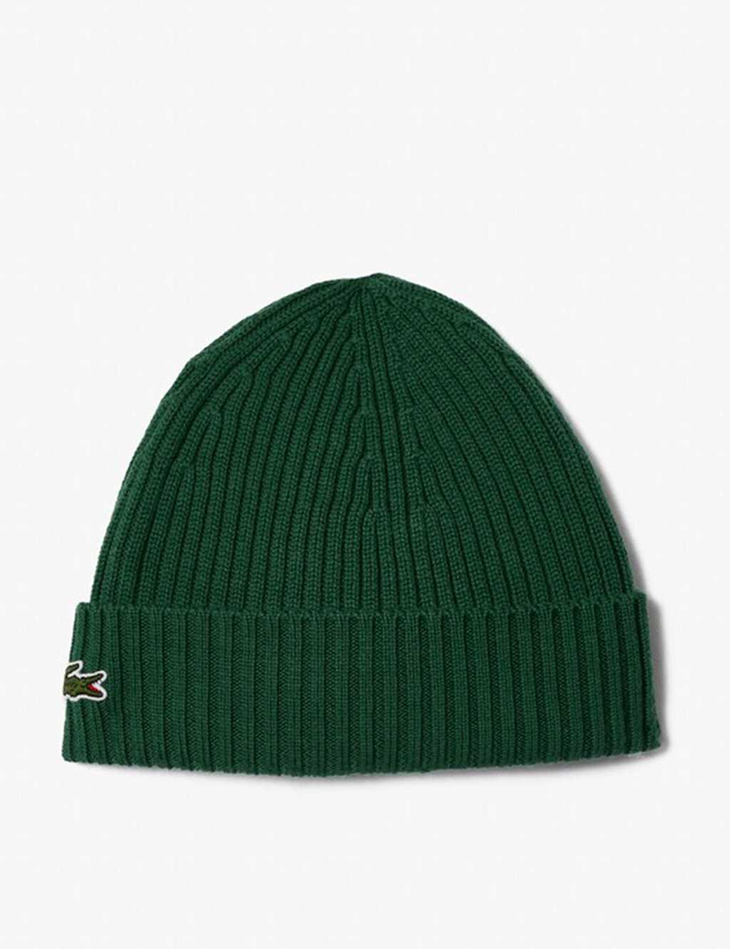 Lacoste Pure Wool Beanie Hat Green
