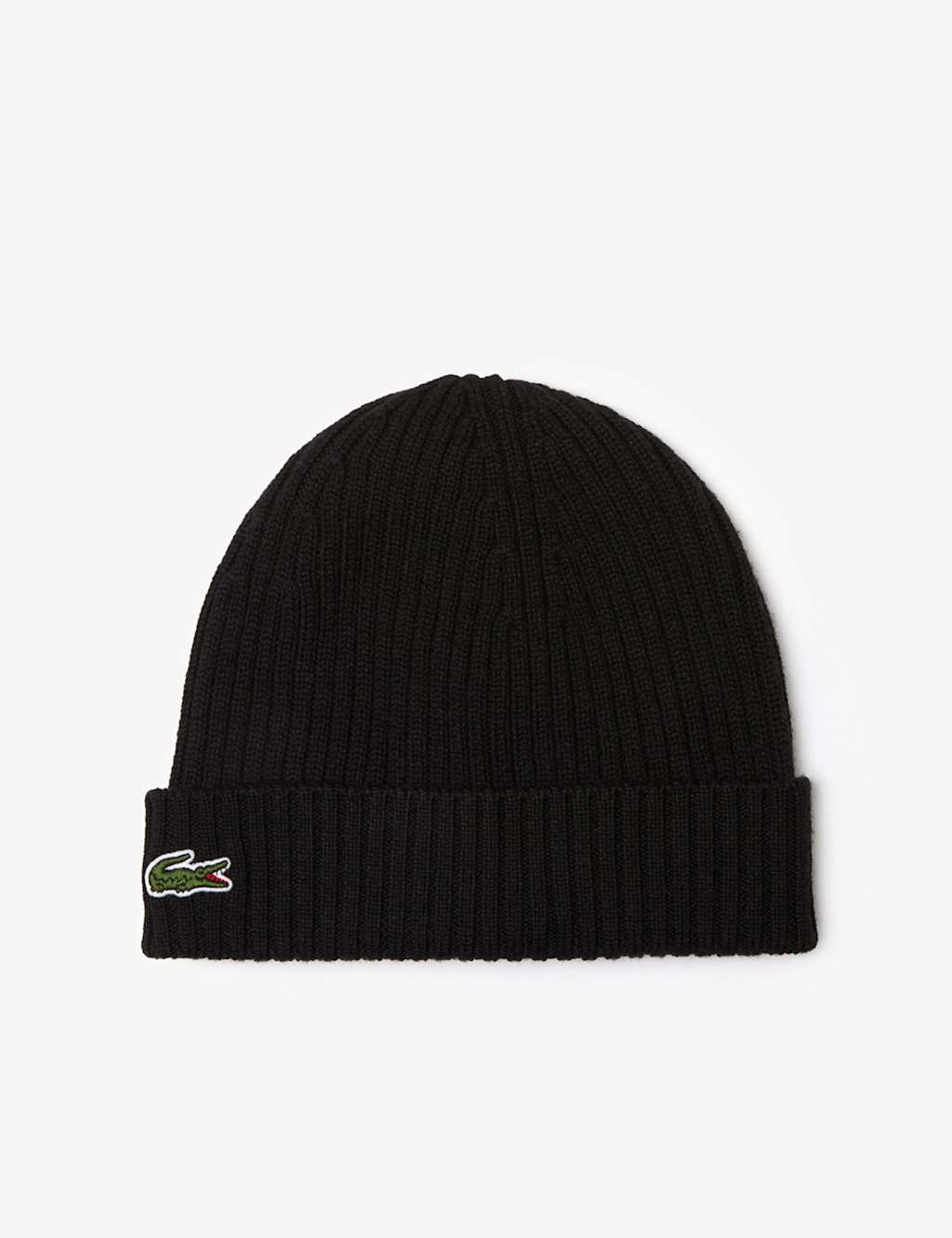 Lacoste Pure Wool Beanie Hat Black