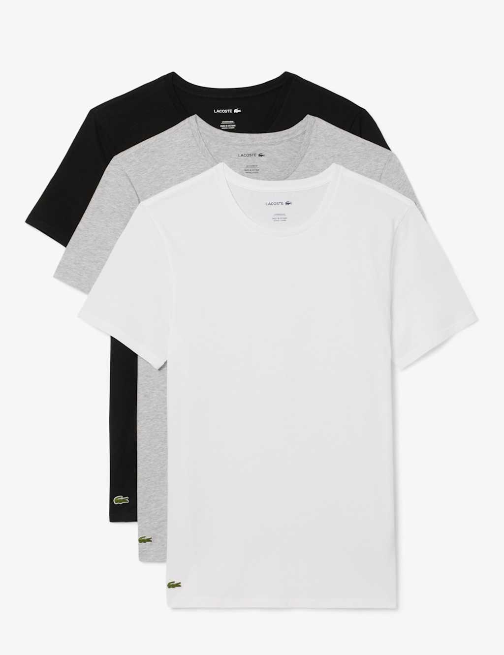 Lacoste 3pk Pure Cotton T-Shirts Multi
