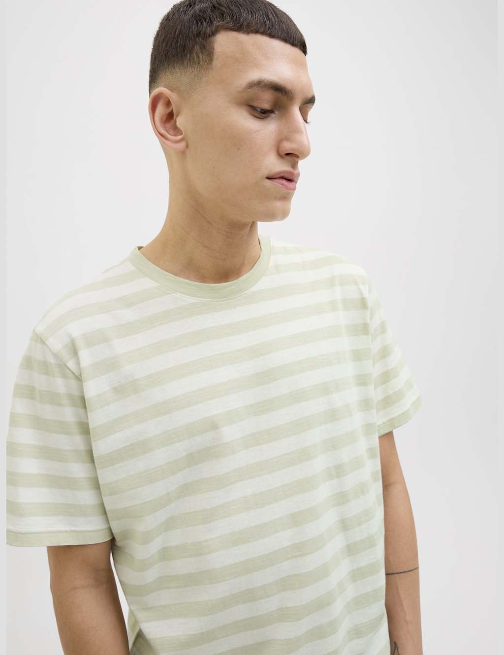 Cotton Rich Striped Crew Neck T-Shirt