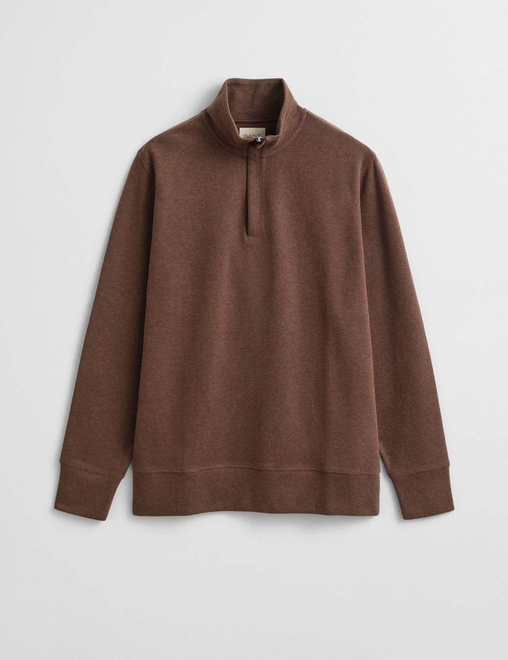 Gant Men's Pure Cotton Half Zip Sweatshirt - XL - Brown - Available at M&S