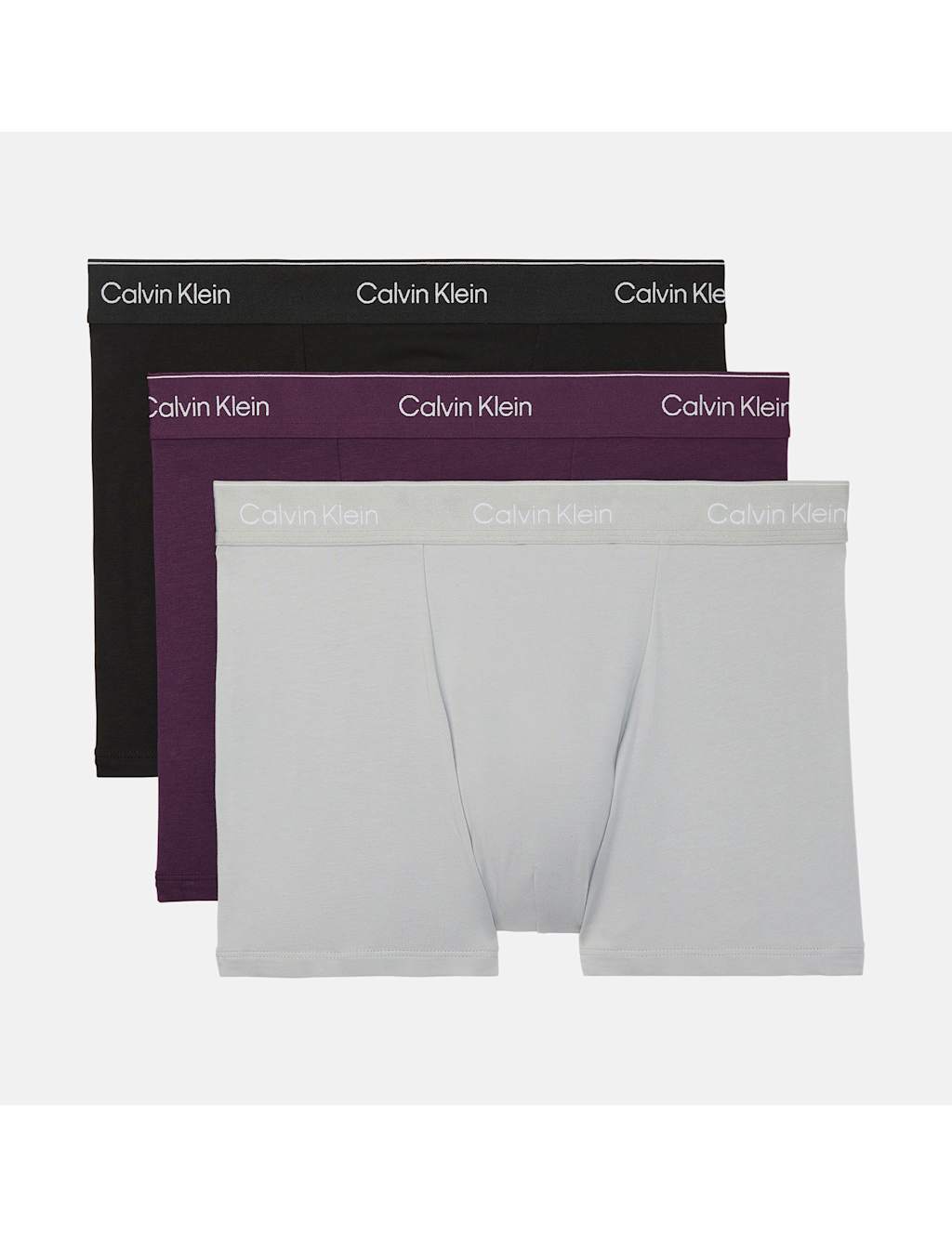 Calvin Klein Men's 3 Pack Icon Cotton Stretch Relaxed Trunks - 2XL - Purple Mix - Available at M&S