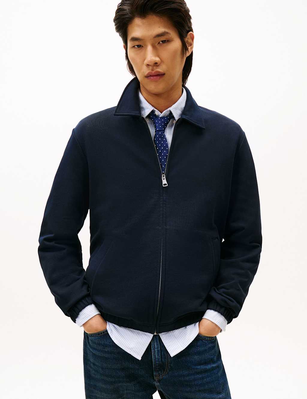 Tommy Hilfiger Essential Terry Ivy Harrington Jacket Navy