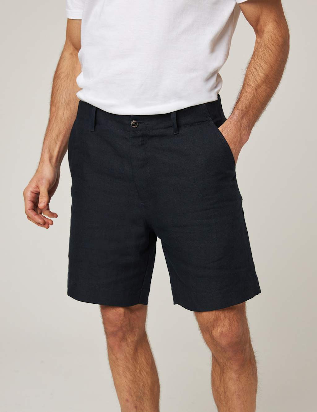 Pure Linen Regular Fit Lightweight Shorts