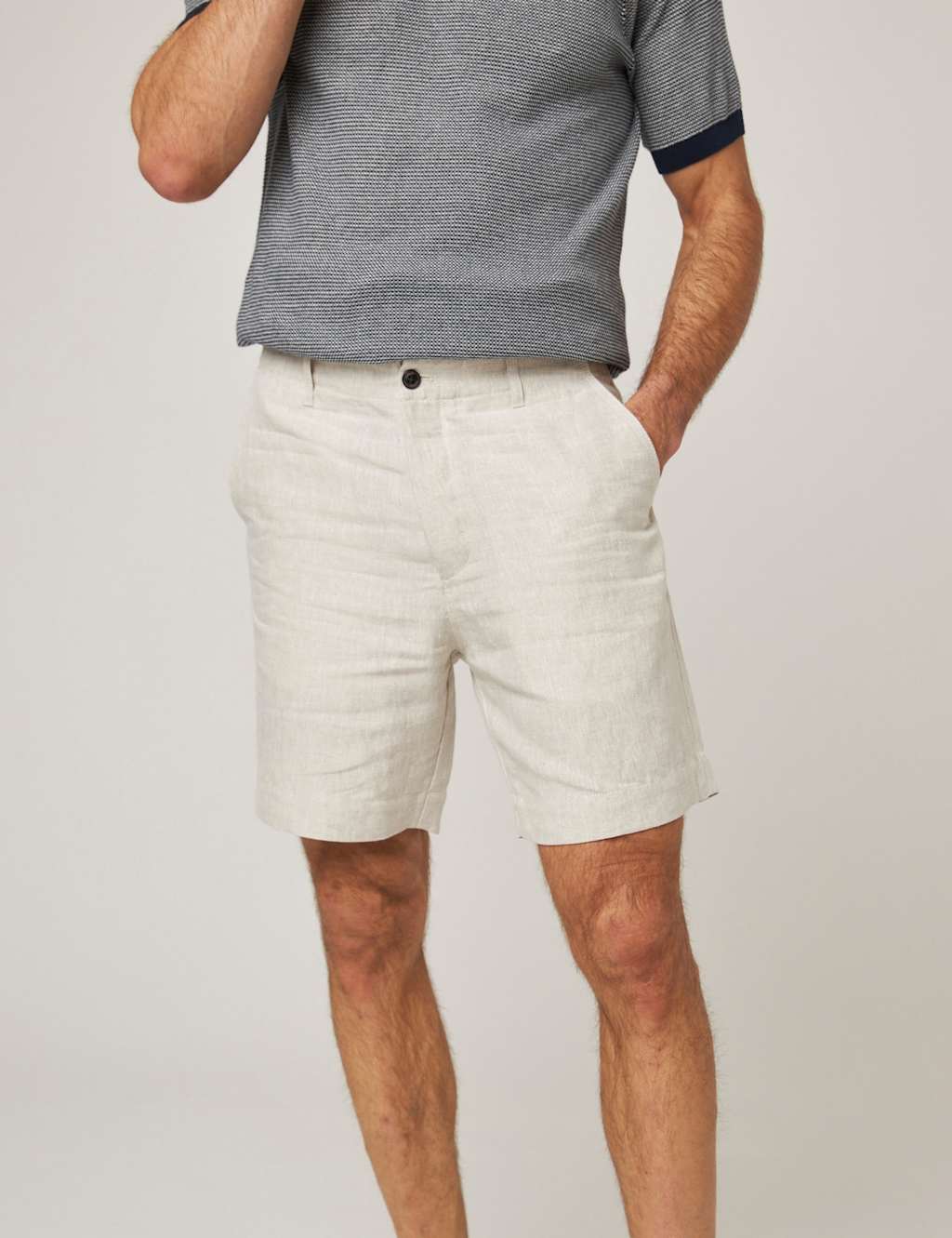 Pure Linen Regular Fit Lightweight Shorts