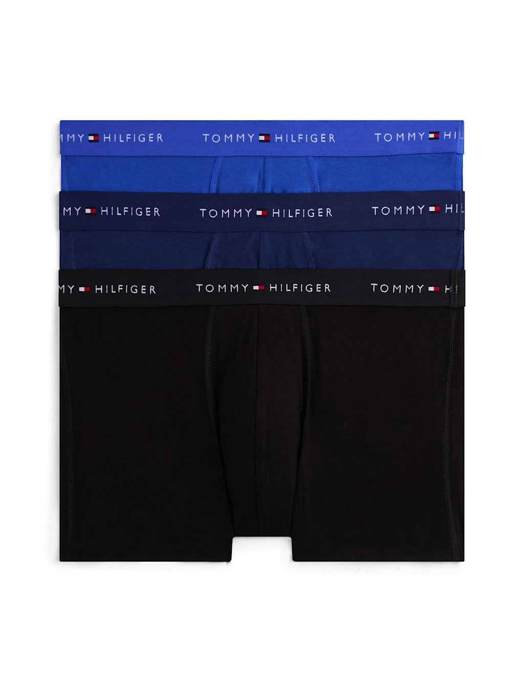 Tommy Hilfiger 3pk Cotton Rich Trunks Blue Mix