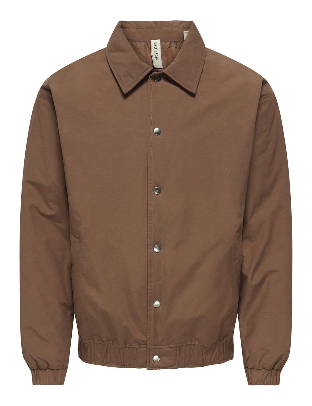 ONLY & SONS Cotton Rich Padded Coach Jacket Brown