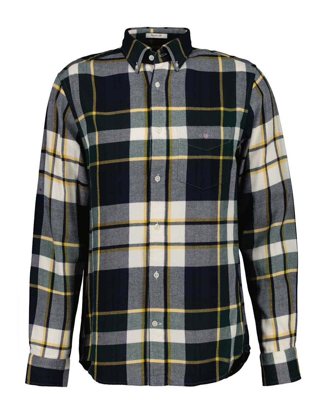 Gant Men's Regular Fit Cotton Rich Flannel Shirt - M - Green Mix - Available at M&S