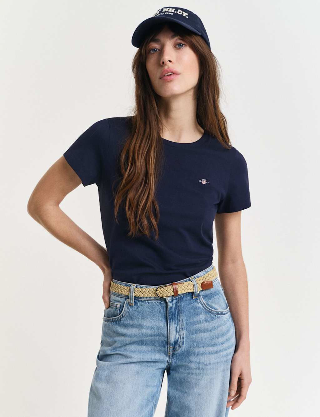 Gant Women's Pure Cotton T-Shirt - Medium - Navy - Available at M&S