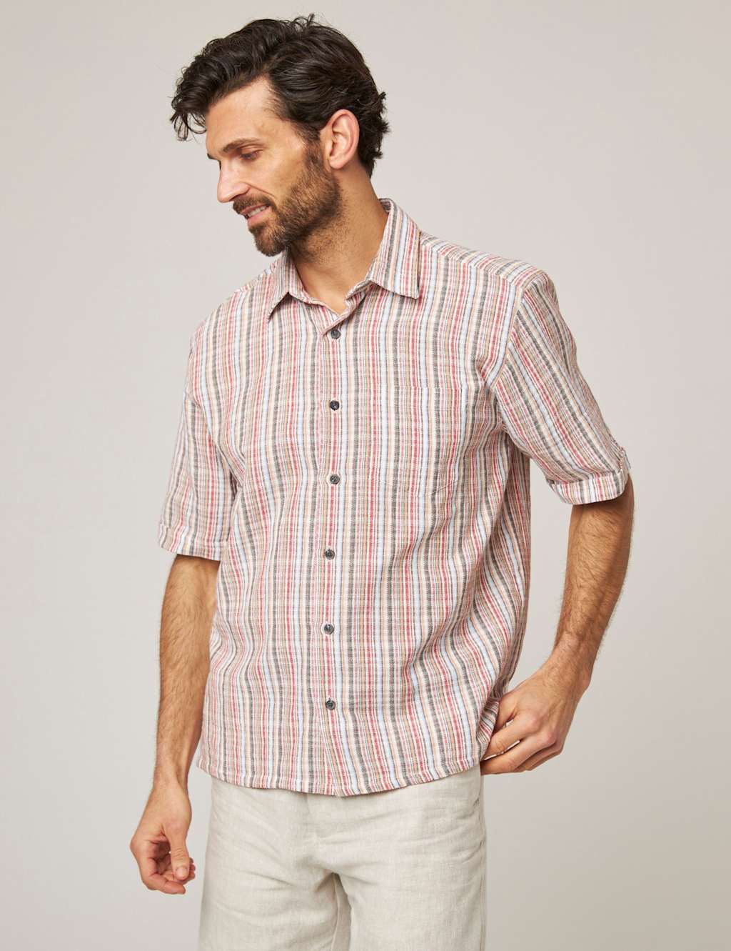 Pure Cotton Striped Beach Shirt