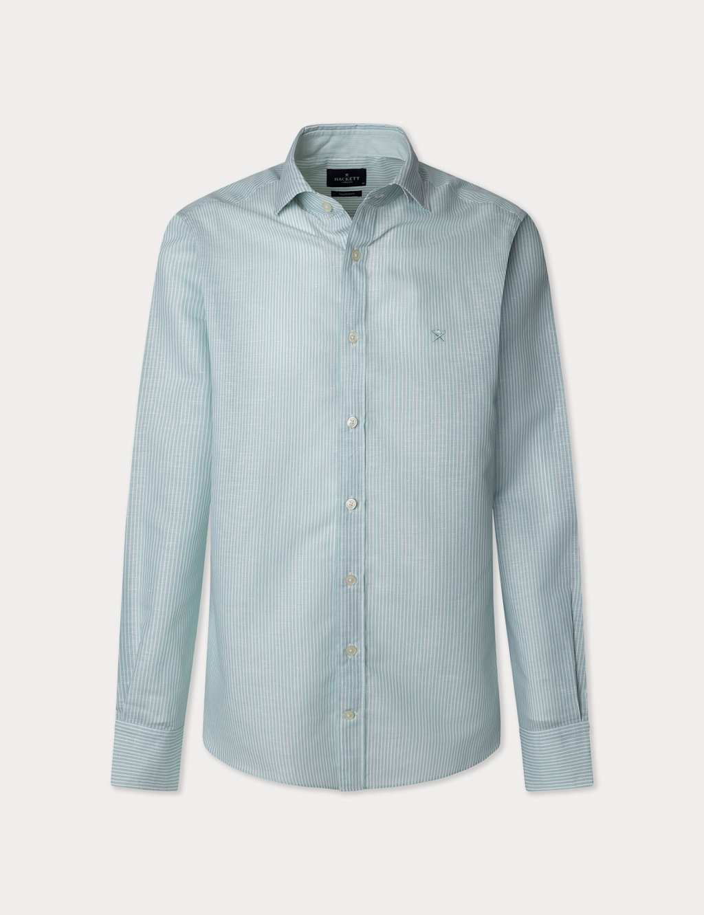 Regular Fit Linen Rich Striped Shirt