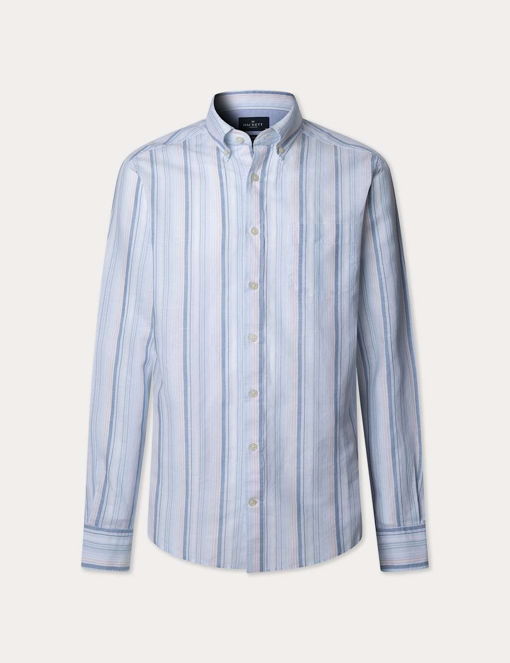 Regular Fit Linen Blend Striped Shirt