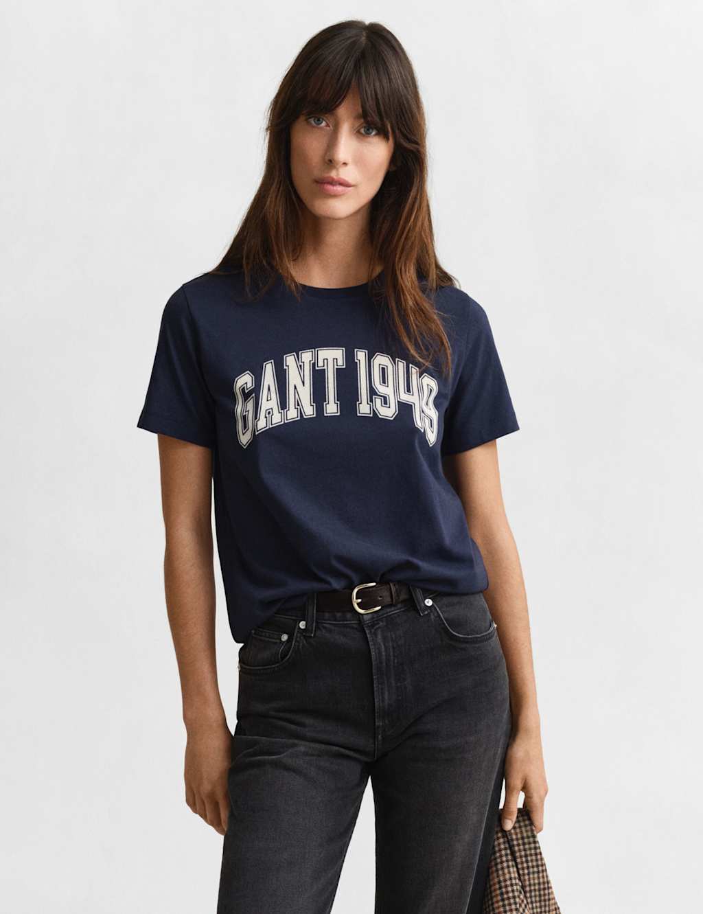 Gant Women's Pure Cotton Logo T-Shirt - Large - Navy - Available at M&S