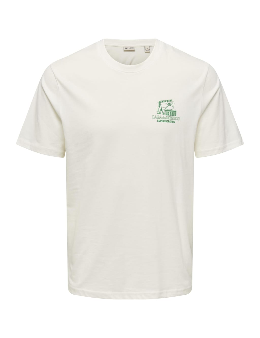 ONLY & SONS Pure Cotton Print T-Shirt White