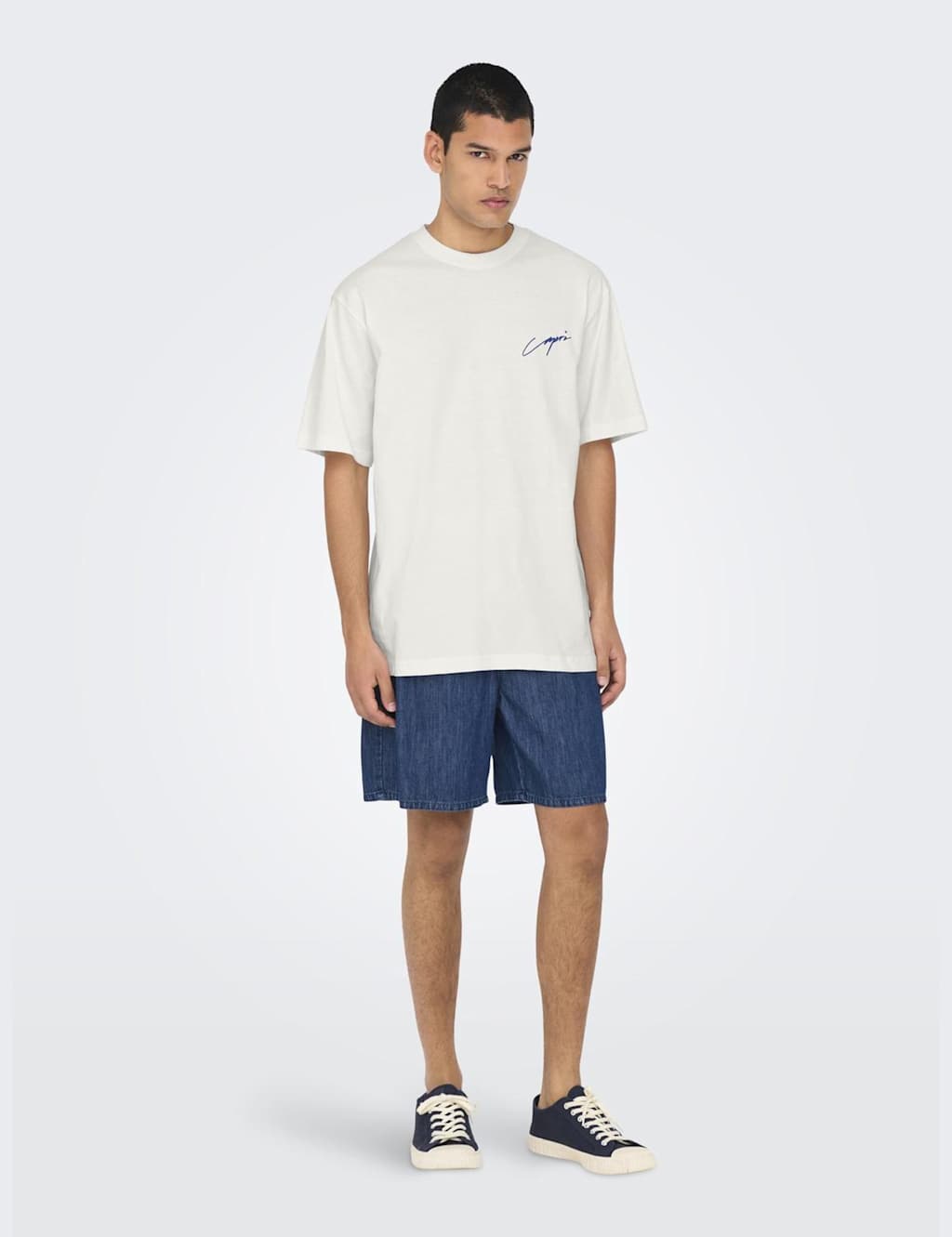 ONLY & SONS Pure Cotton Beach Graphic T-Shirt White