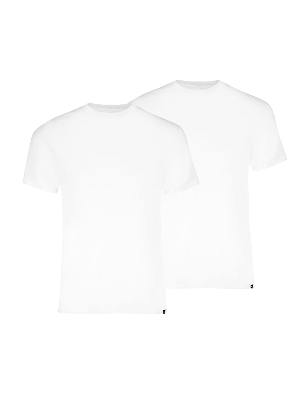 Puma Men's 2 Pack Pure Cotton Crew Neck T-Shirt - M - White