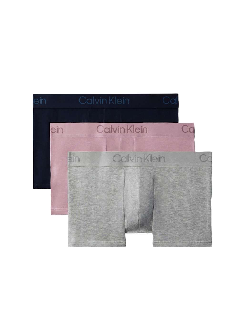 Calvin Klein Men's 3 Pack Modal Pattern Trunks - L - Grey Mix - Available at M&S
