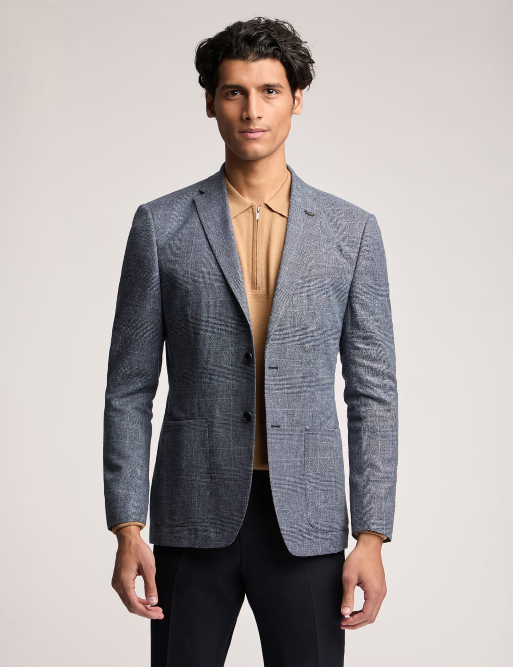 Slim Fit Check Suit Jacket