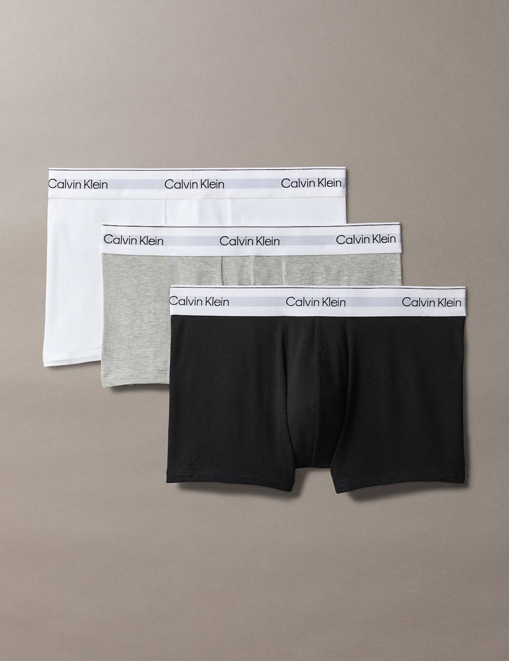 Calvin Klein 3pk Icon Cotton Stretch Trunks Grey Mix