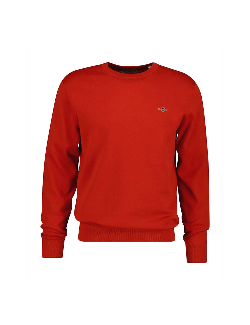 Gant Men's Pure Cotton Crew Neck Jumper - L - Red - Available at M&S