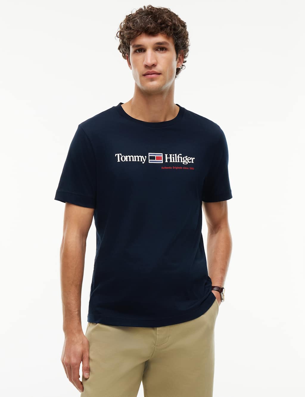 Tommy Hilfiger Men's Brand Love Pure Cotton Graphic T-Shirt - M - Navy - Available at M&S