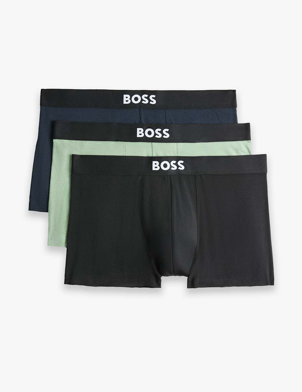 Boss Men's 3 Pack Cotton Rich Trunks - S - Black Mix - Available at M&S