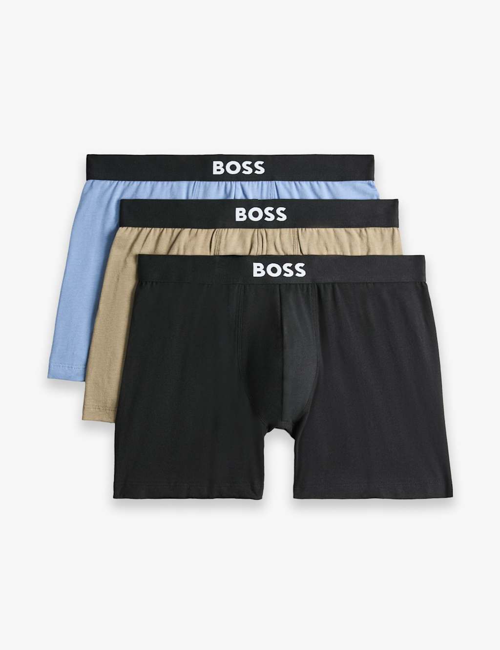 Boss Men's 3 Pack Cotton Rich Logo Waistband Boxers - S - Blue Mix - Available at M&S