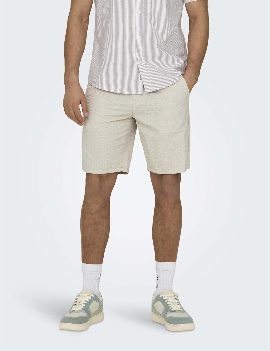 Seersucker Drawstring Shorts