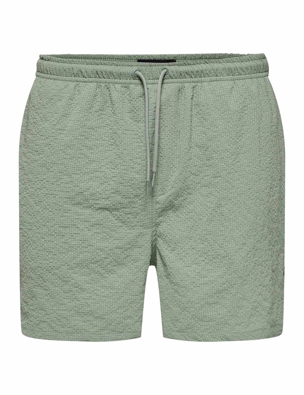 Seersucker Drawstring Swim Shorts