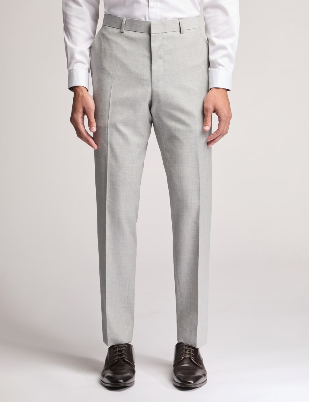 Slim Fit Wool Rich Flat Front Trousers