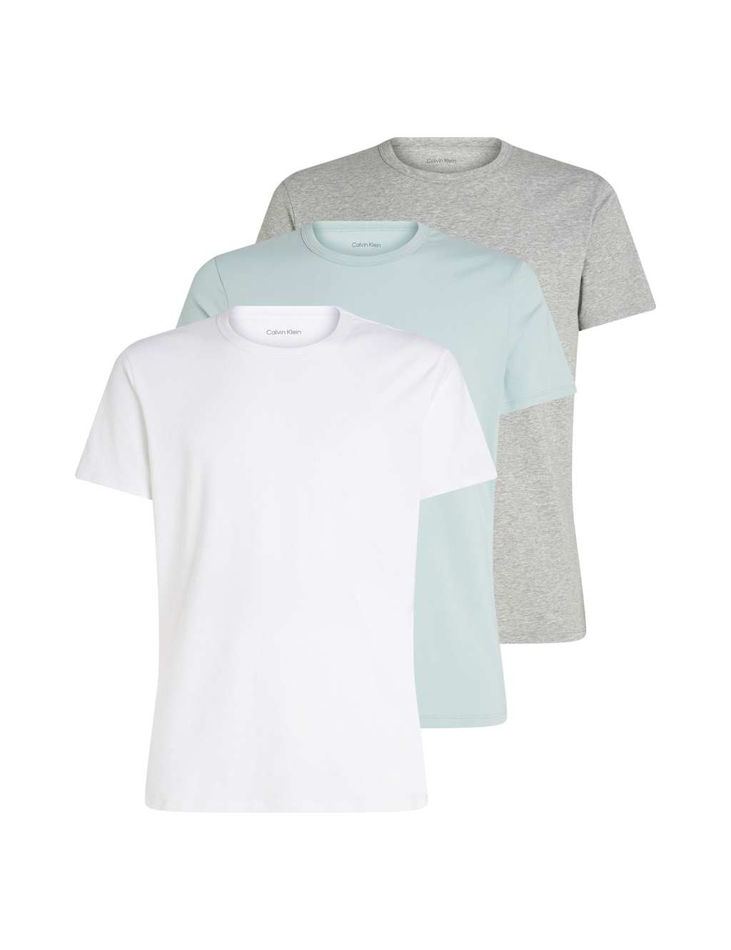 Calvin Klein 3pk Cotton Rich Short Sleeve T Shirts White Mix