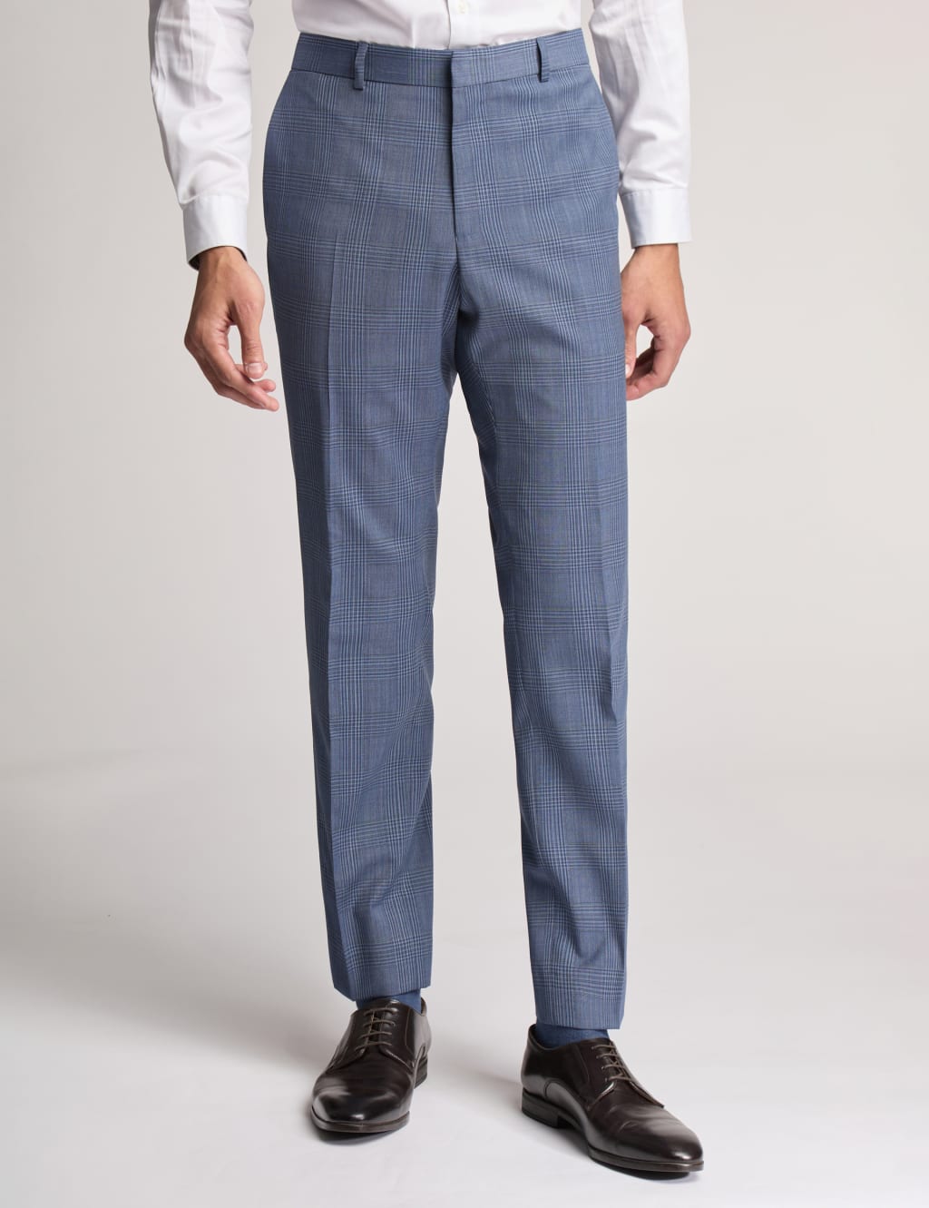 Slim Fit Wool Rich Check Trousers