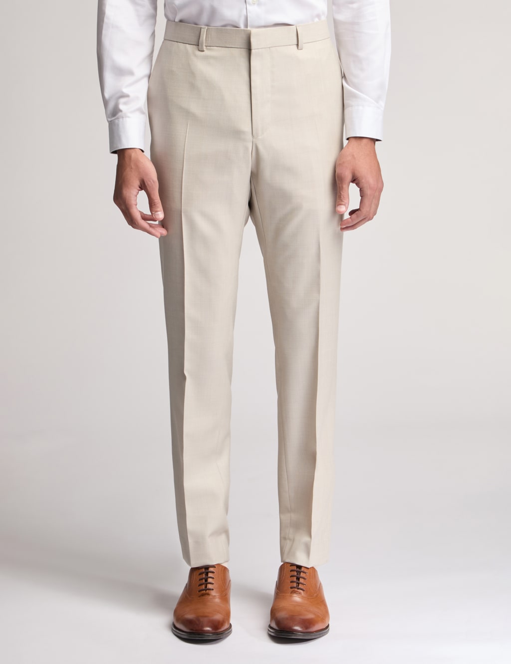 Slim Fit Wool Rich Flat Front Trousers