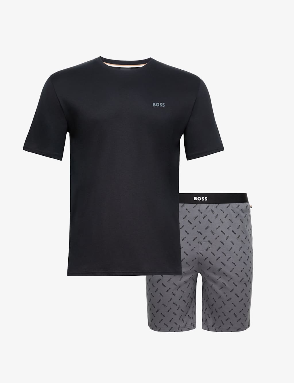 Boss Men's Pure Cotton Pyjama Set - 2XL - Black Mix - Available at M&S