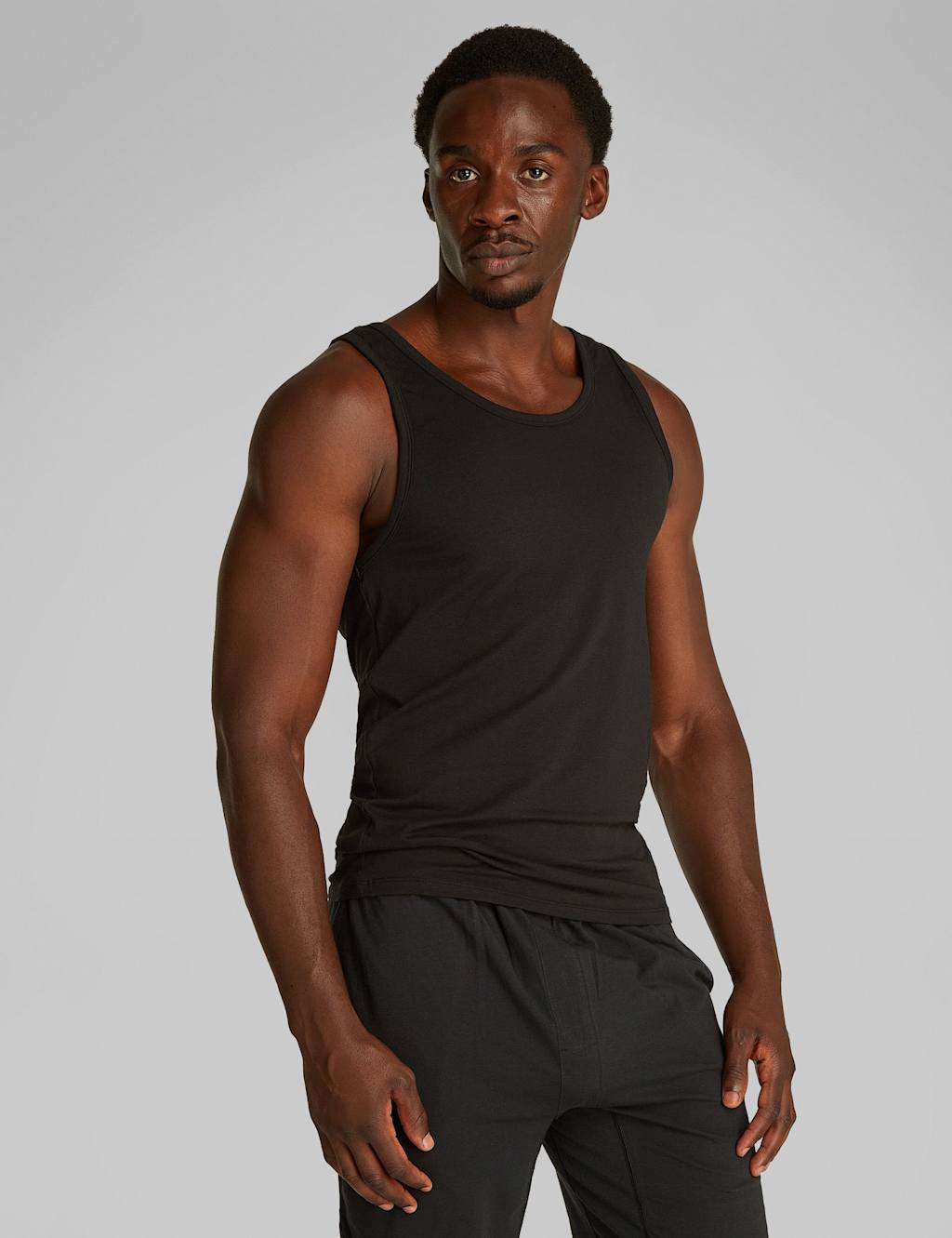 Calvin Klein 3pk Cotton Rich Sleeveless Vests Black