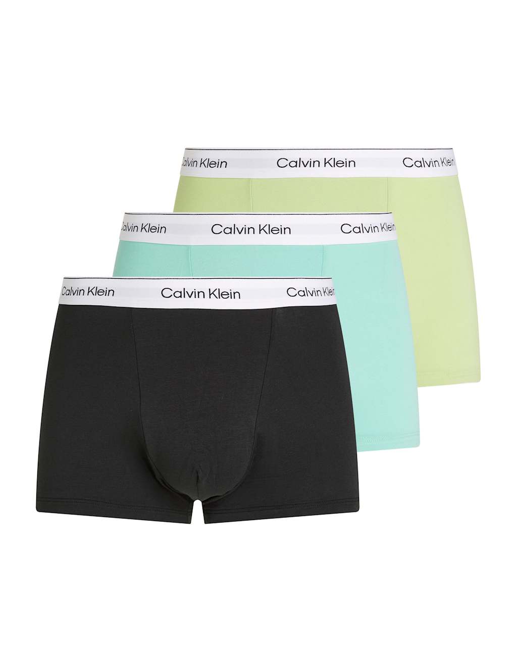 Calvin Klein 3pk Icon Cotton Stretch Dart Trunks Green Mix