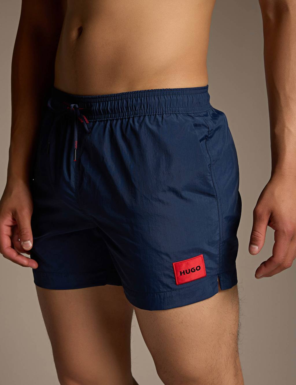 Hugo Men's Dominica Swim Shorts with Logo Label - M - Navy - Available at M&S