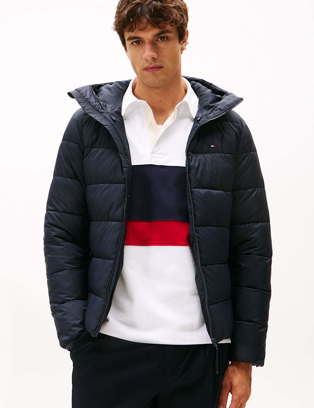 Tommy Hilfiger Hooded Quilted Puffer Jacket Navy