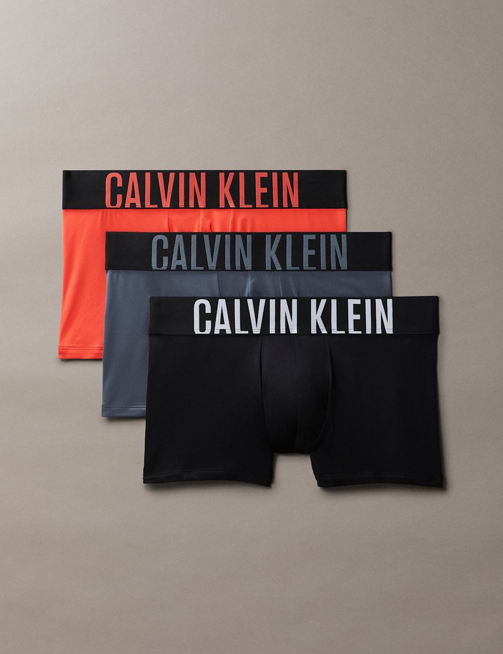 Calvin Klein 3pk Intense Power Cotton Rich Trunks Red Mix
