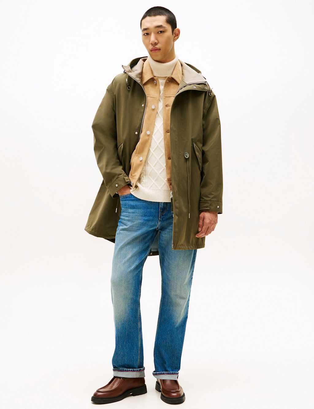 Tommy Hilfiger Hooded Parka Jacket Khaki