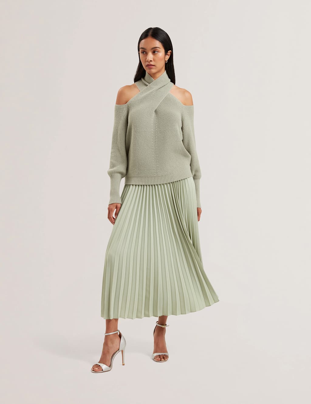 Pleated Midi Skirt