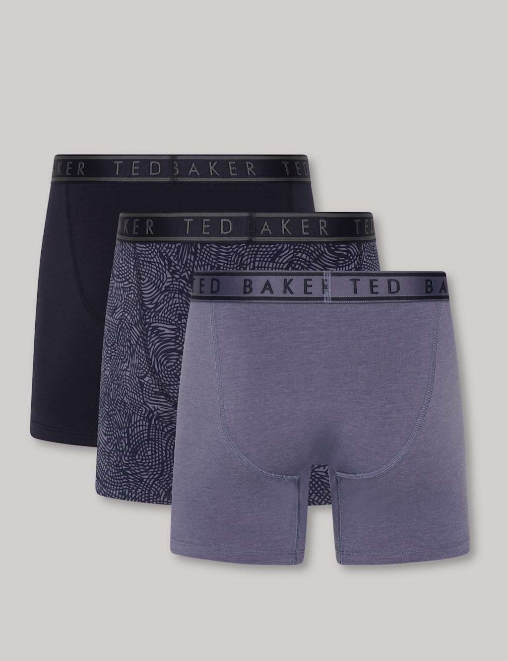 Ted Baker 3pk Cotton Rich Boxers Navy Mix