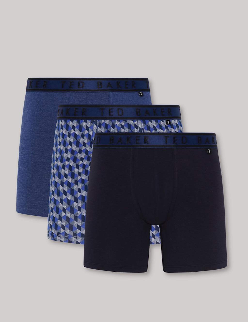 Ted Baker 3pk Cotton Rich Boxers Dark Navy Mix