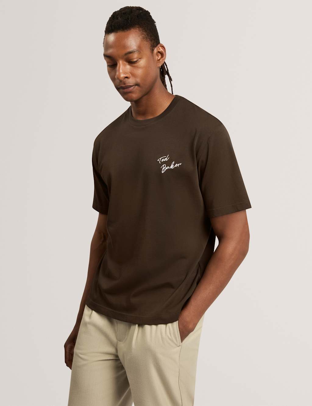 Ted Baker Men's Pure Cotton Graphic T-Shirt - S - Dark Brown - Available at M&S