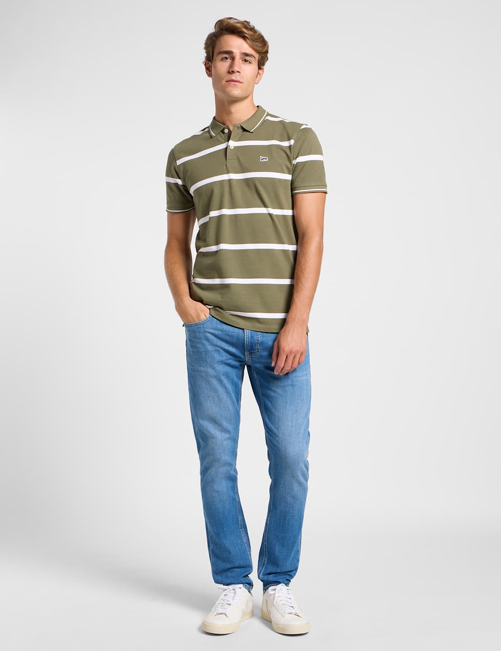 Pure Cotton Piqué Striped Polo Shirt
